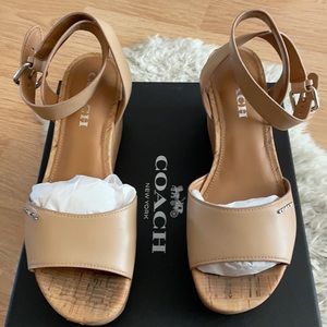 Coach Becka platform wedge sandal- like new